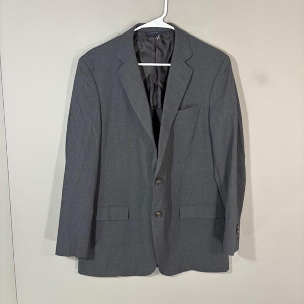 Brooks Brothers Suit Jacket Mens 41R Gray Wool BrooksCool Fitzgerald Travel